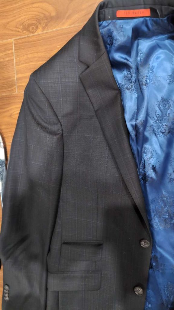BLZ-002 — Dark Charcoal Check Ted Baker Blazer