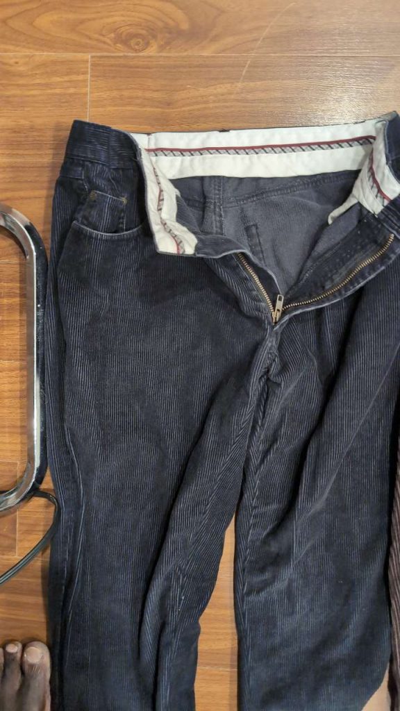 P-001 — Deep Charcoal Corduroy Pants (Retreat)