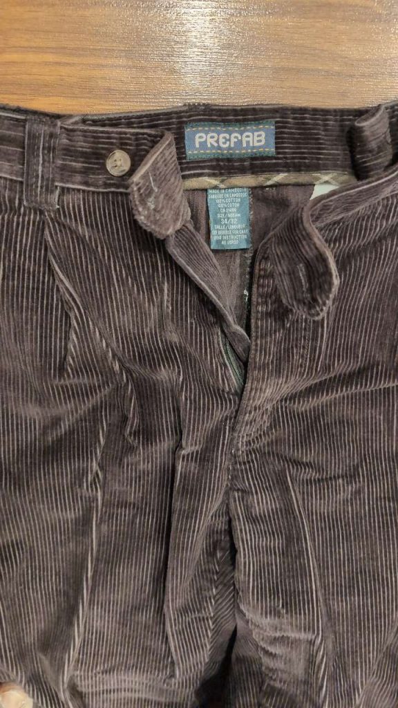 P-002 — Chocolate Brown Corduroy Pants (Prefab)