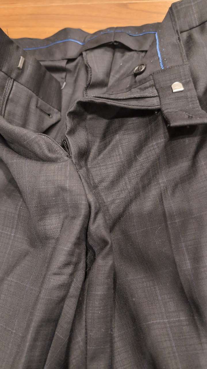 P-008 — Black Subtle Check Dress Pants