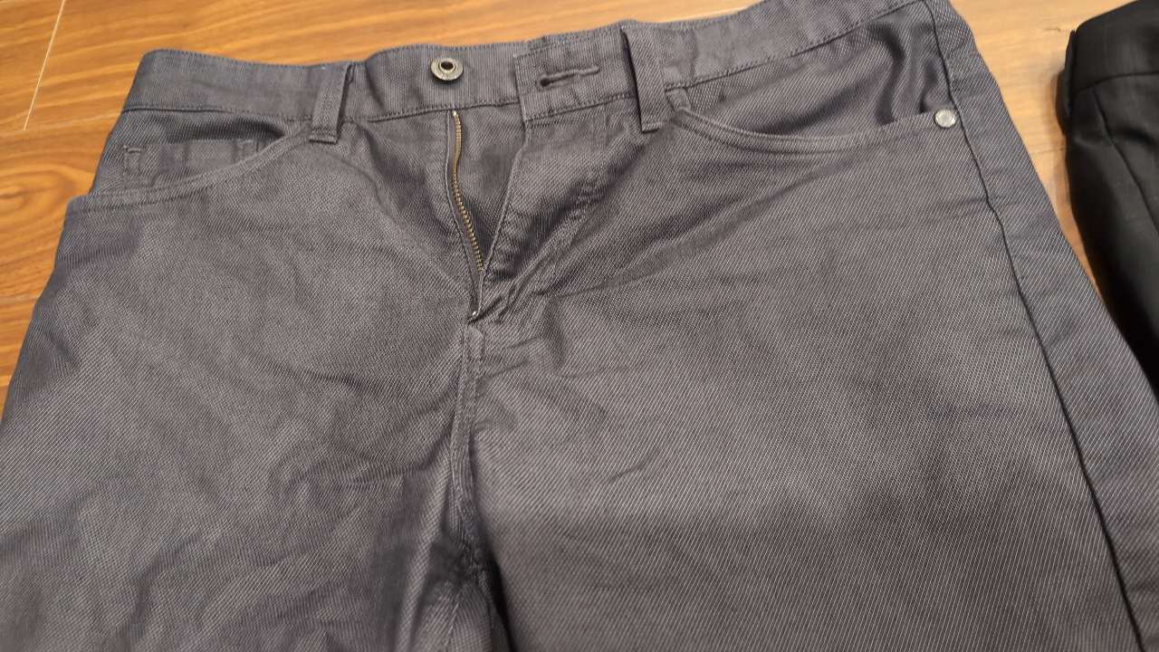 P-007 — Textured Charcoal 5-Pocket Pants - Image 2