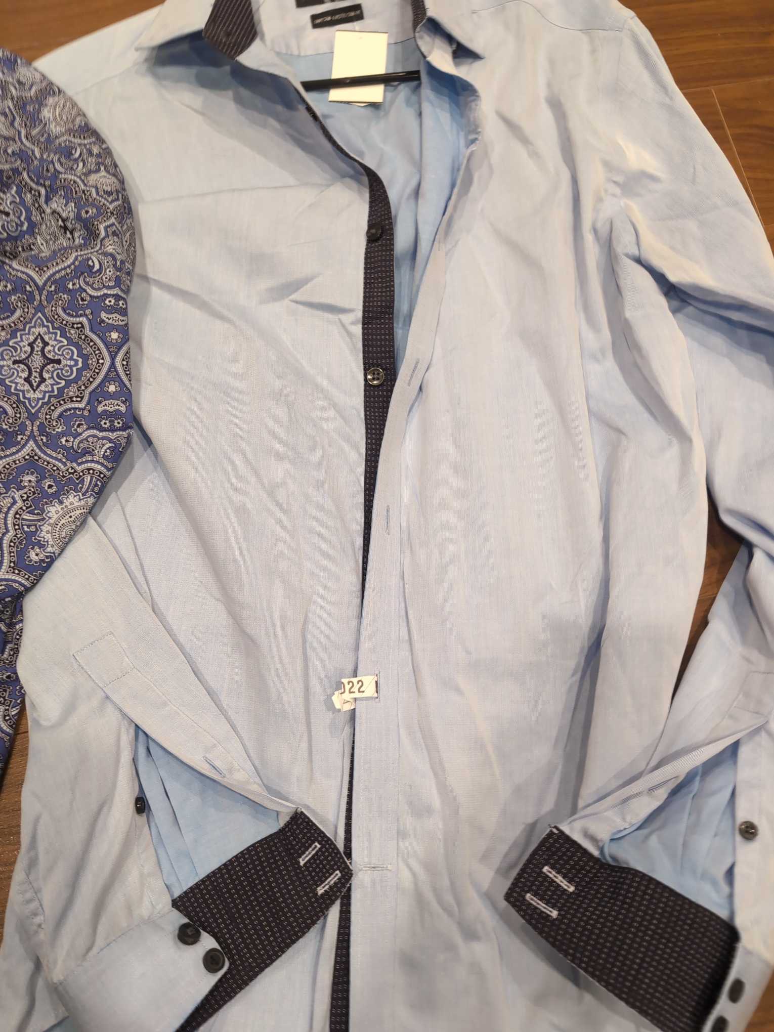 S-004 — Light Blue Shirt with Navy Contrast Trim