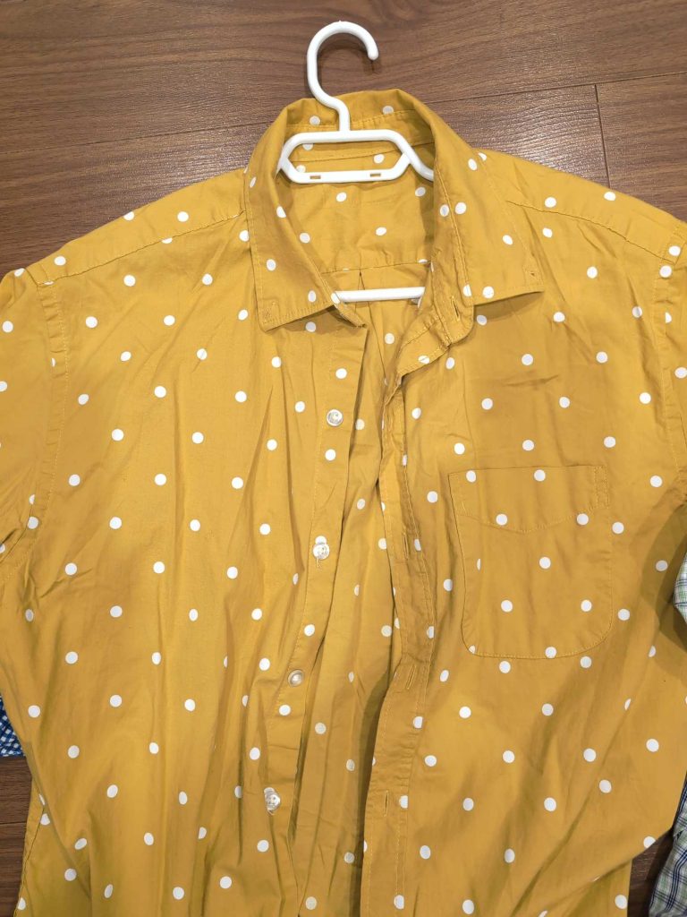 S-009 — Mustard Yellow Polka Dot Shirt