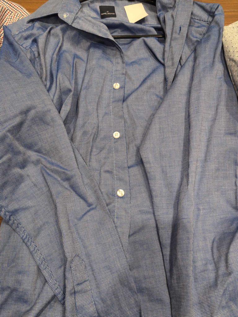 S-013 — Blue Micro-Check Dress Shirt
