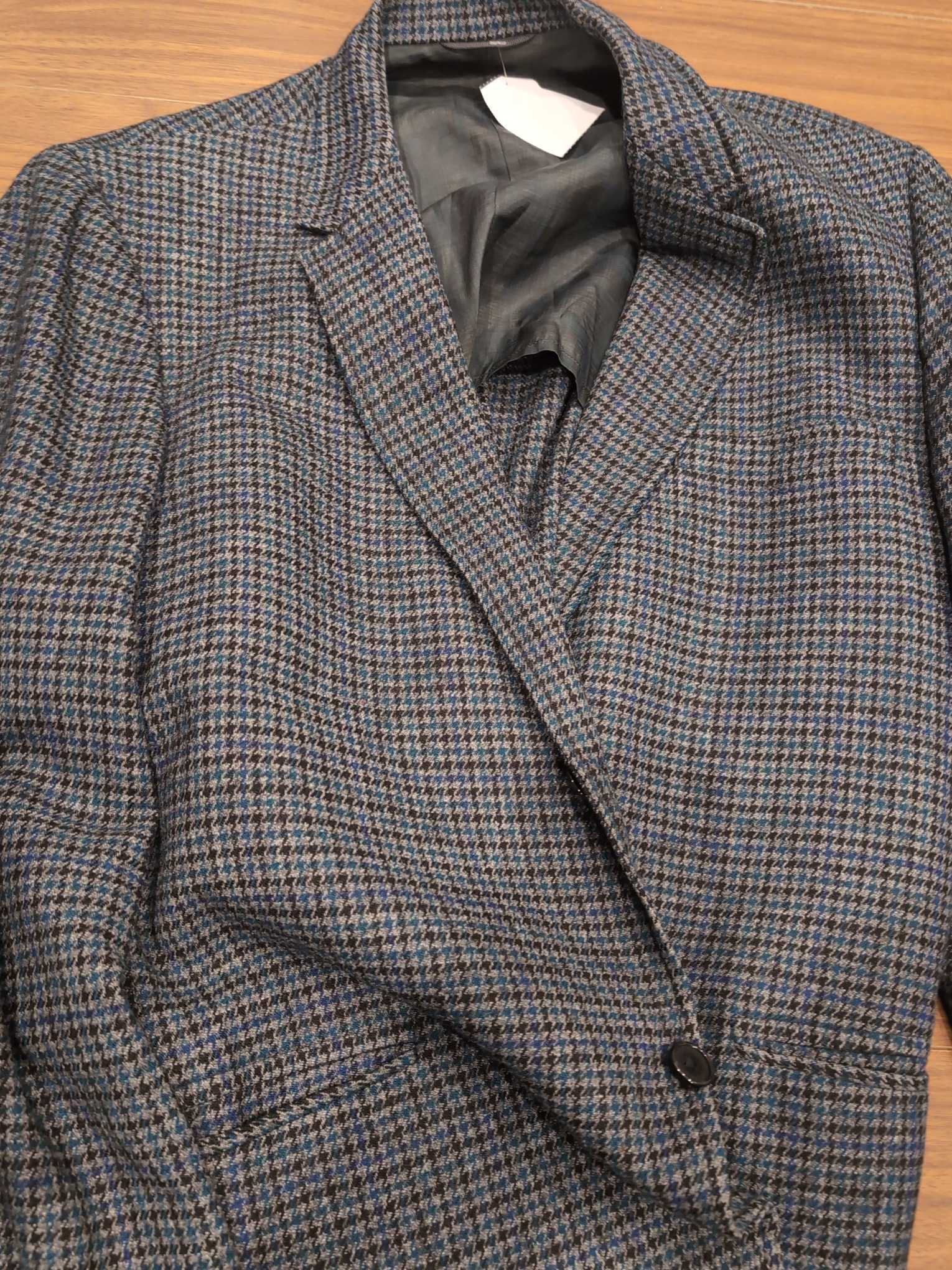 BLZ-009 — Blue–Teal Houndstooth Blazer (McGregor)